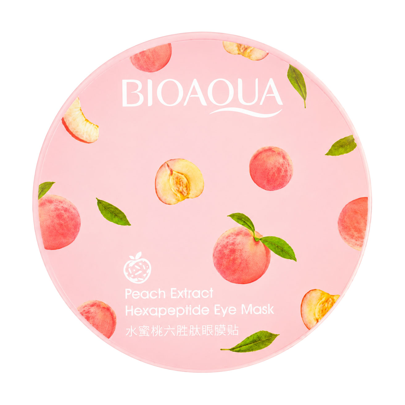 Гідрогелеві патчі для шкіри навколо очей Bioaqua Peach Extract Hexapeptide Eye Mask з екстрактом персика та гексапептидом, 60 шт